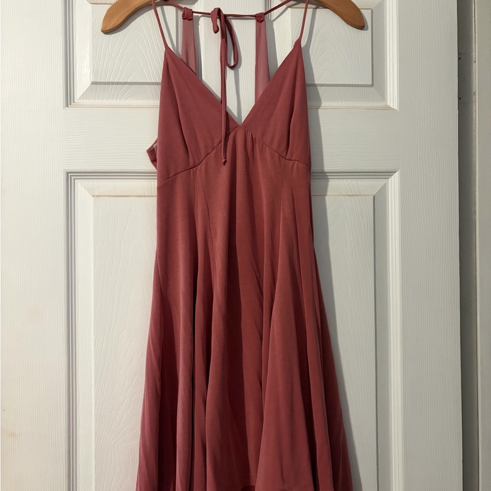 Full Tilt Dusty Rose V-Neck Spaghetti Strap Midi Dress